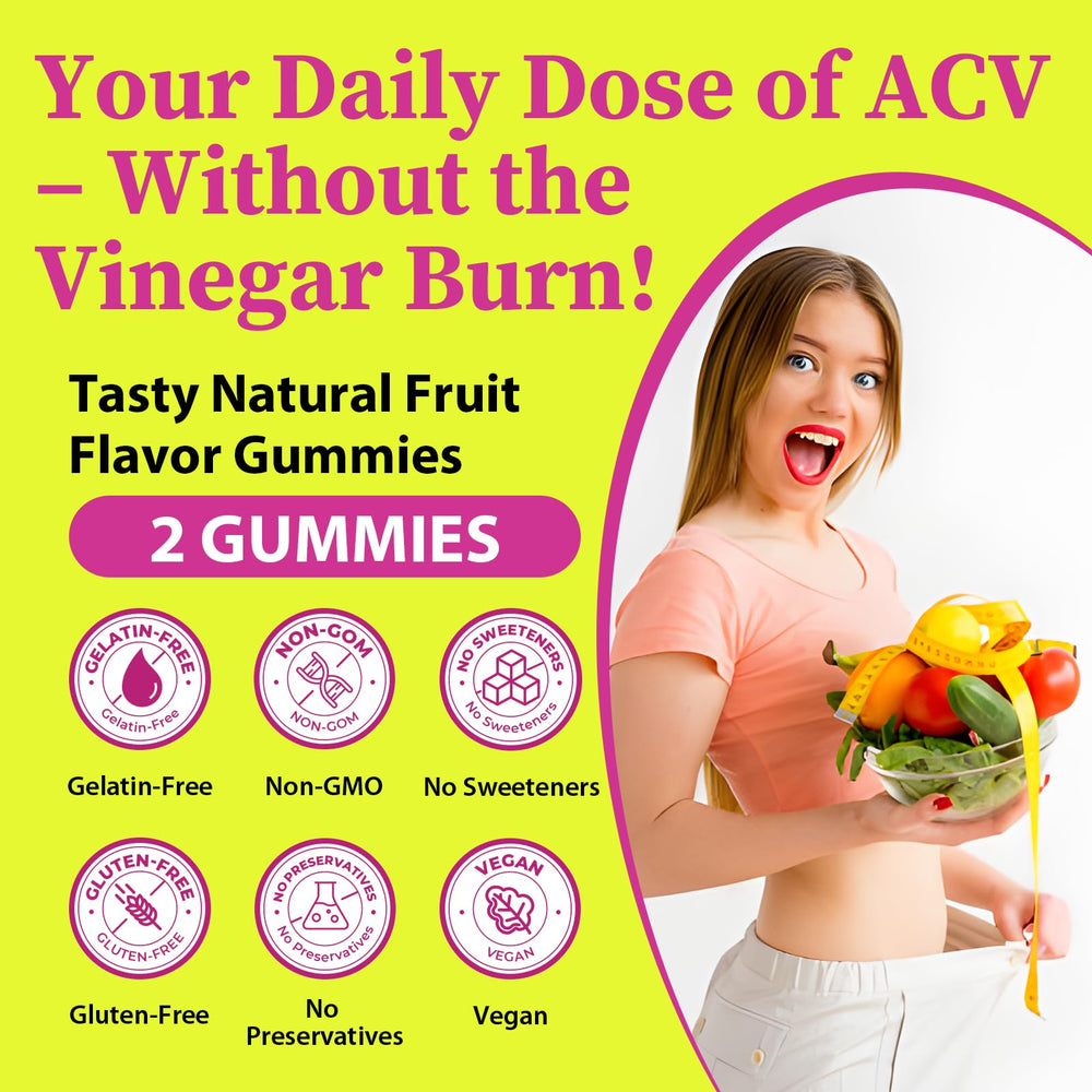 Tisestence ACV gummies packaging with probiotic icons signaling digestive health
