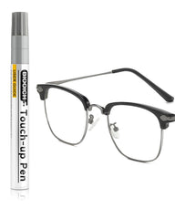 Close-up of Titanium Eyeglass Frame Touch Up Paint Pen applying color to a metal frame