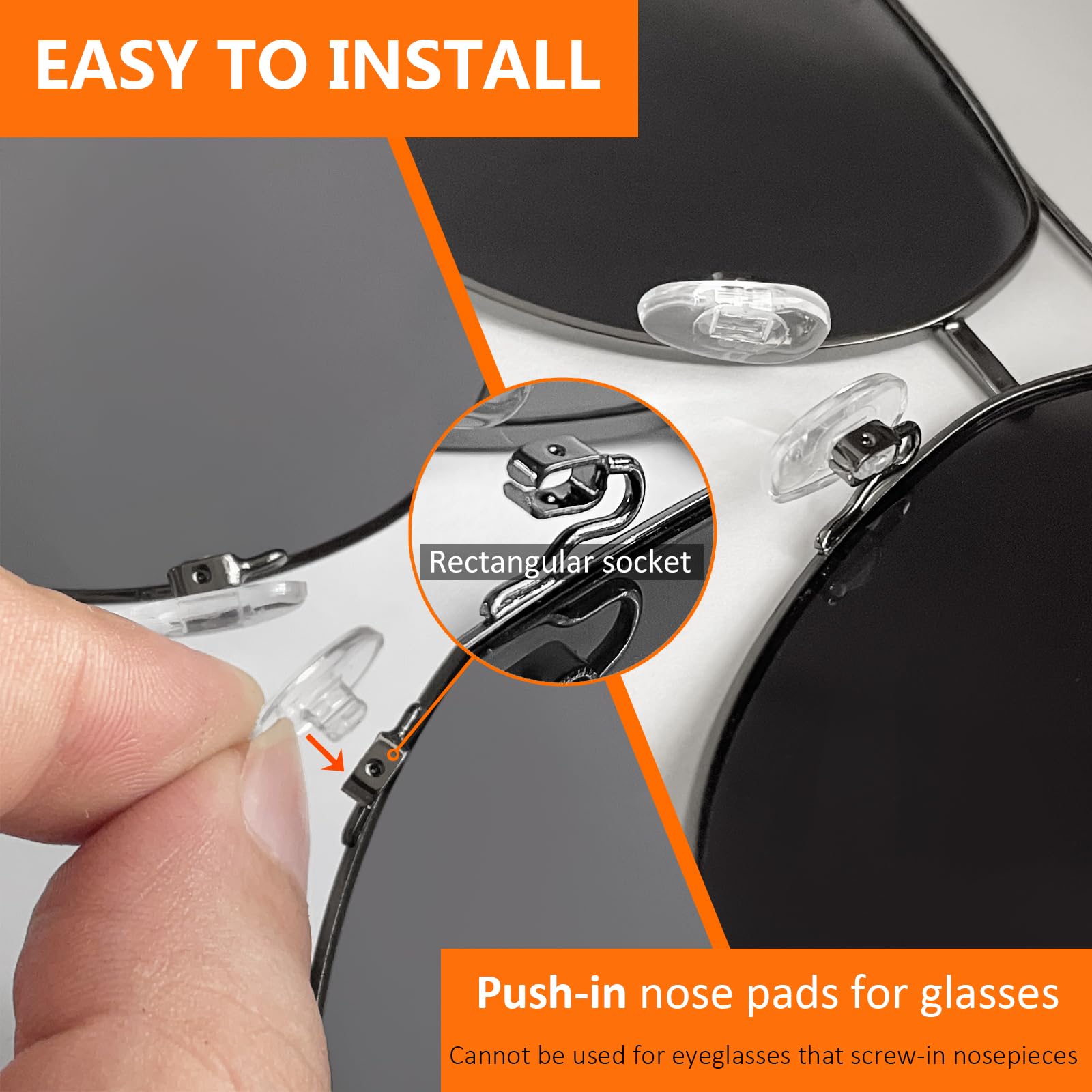 Durable titanium nose pads for eyewear