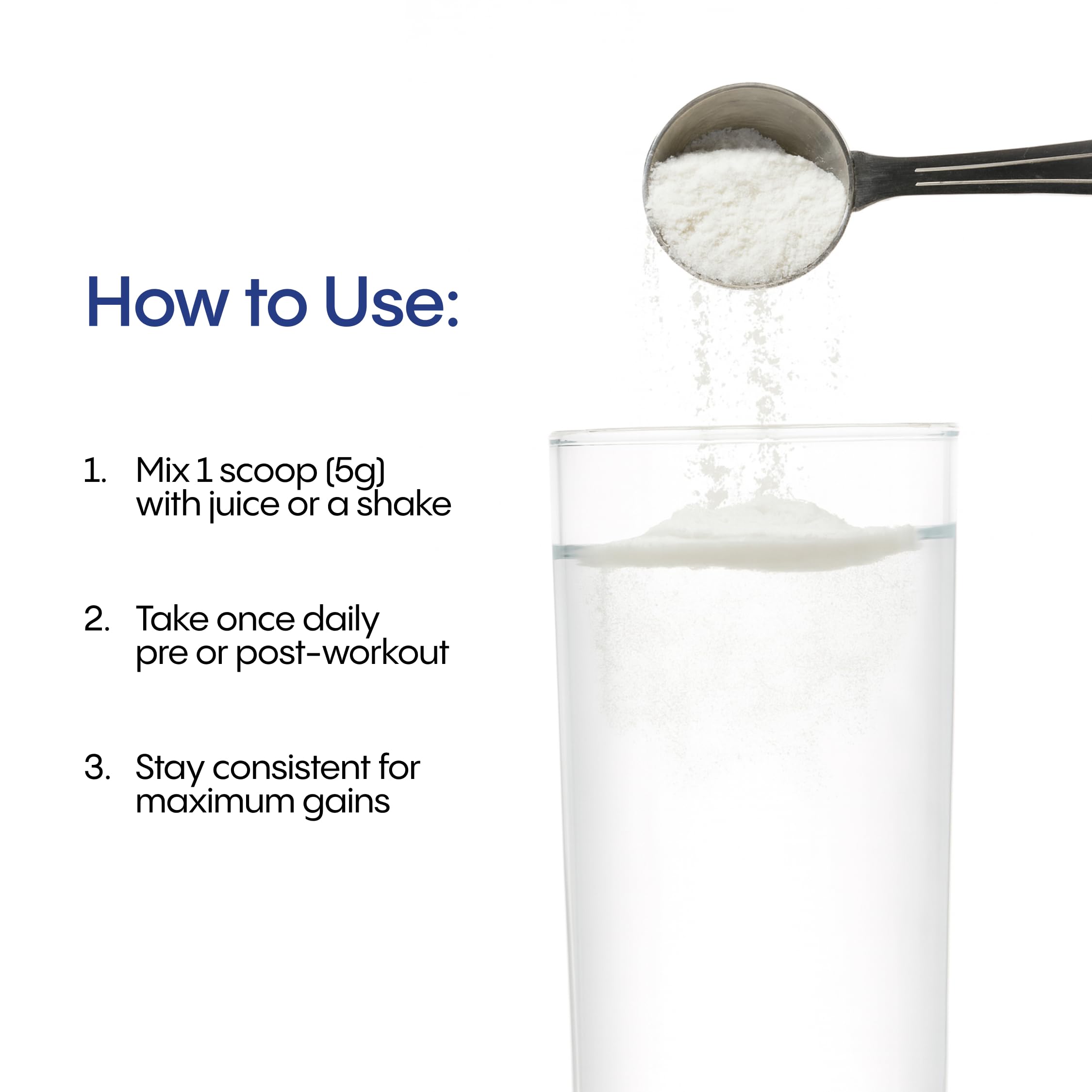 Micronized creatine monohydrate powder texture