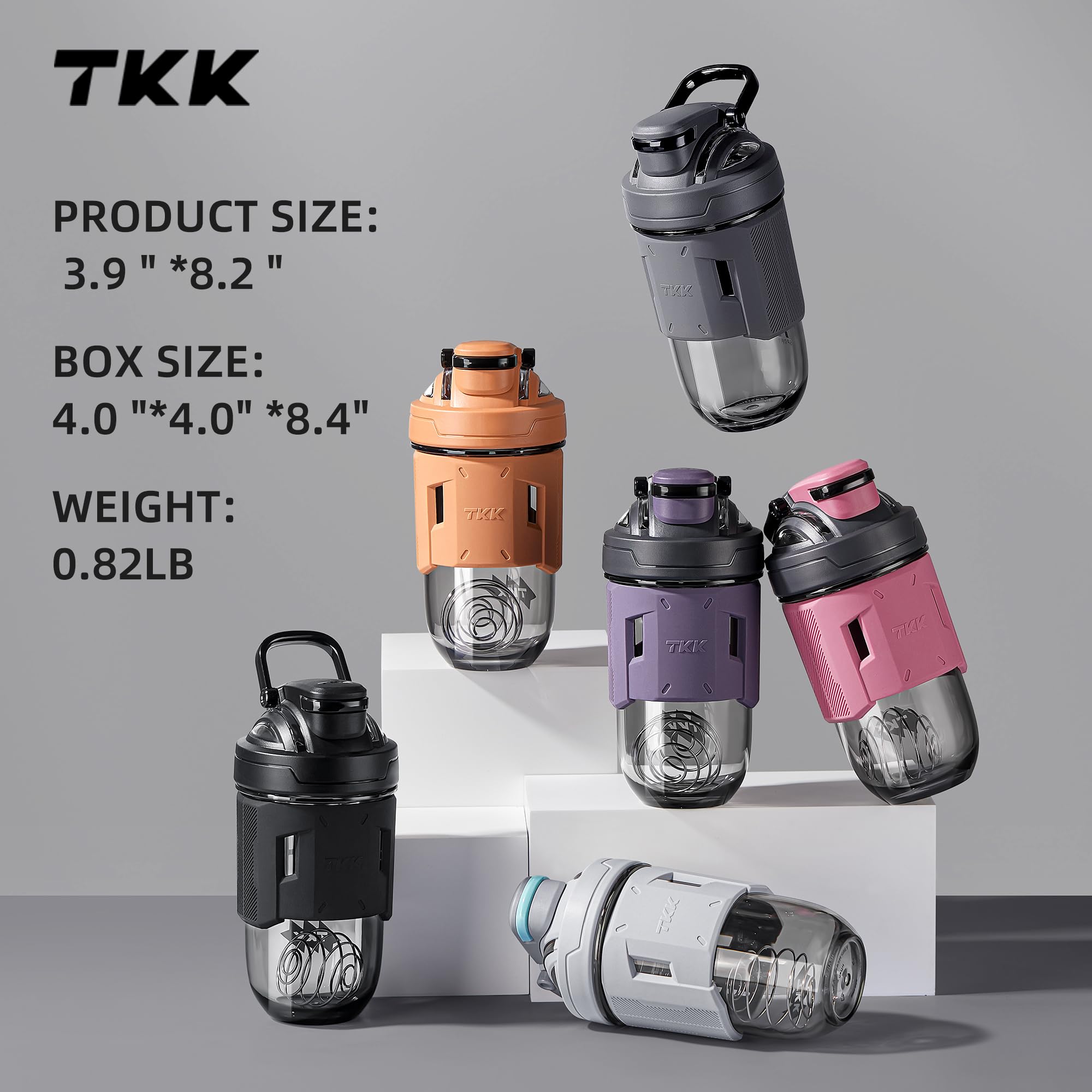 TKK Blender Bottle 24oz hidden-handle design for easy carrying.