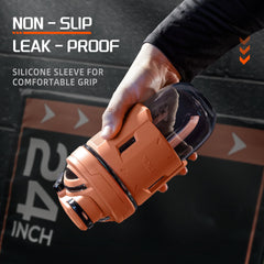 TKK Blender Bottle 24oz silicone grip supports secure, non-slip handling.