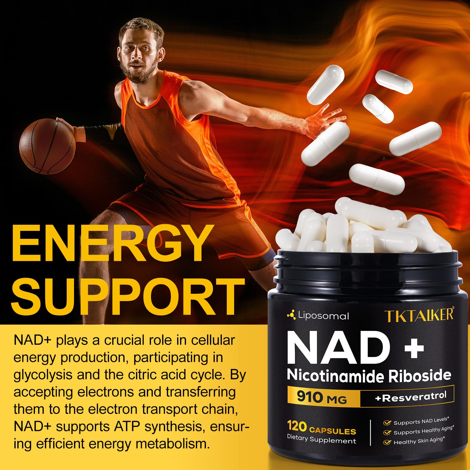 Ingredients: Nicotinamide Riboside, Resveratrol, Quercetin