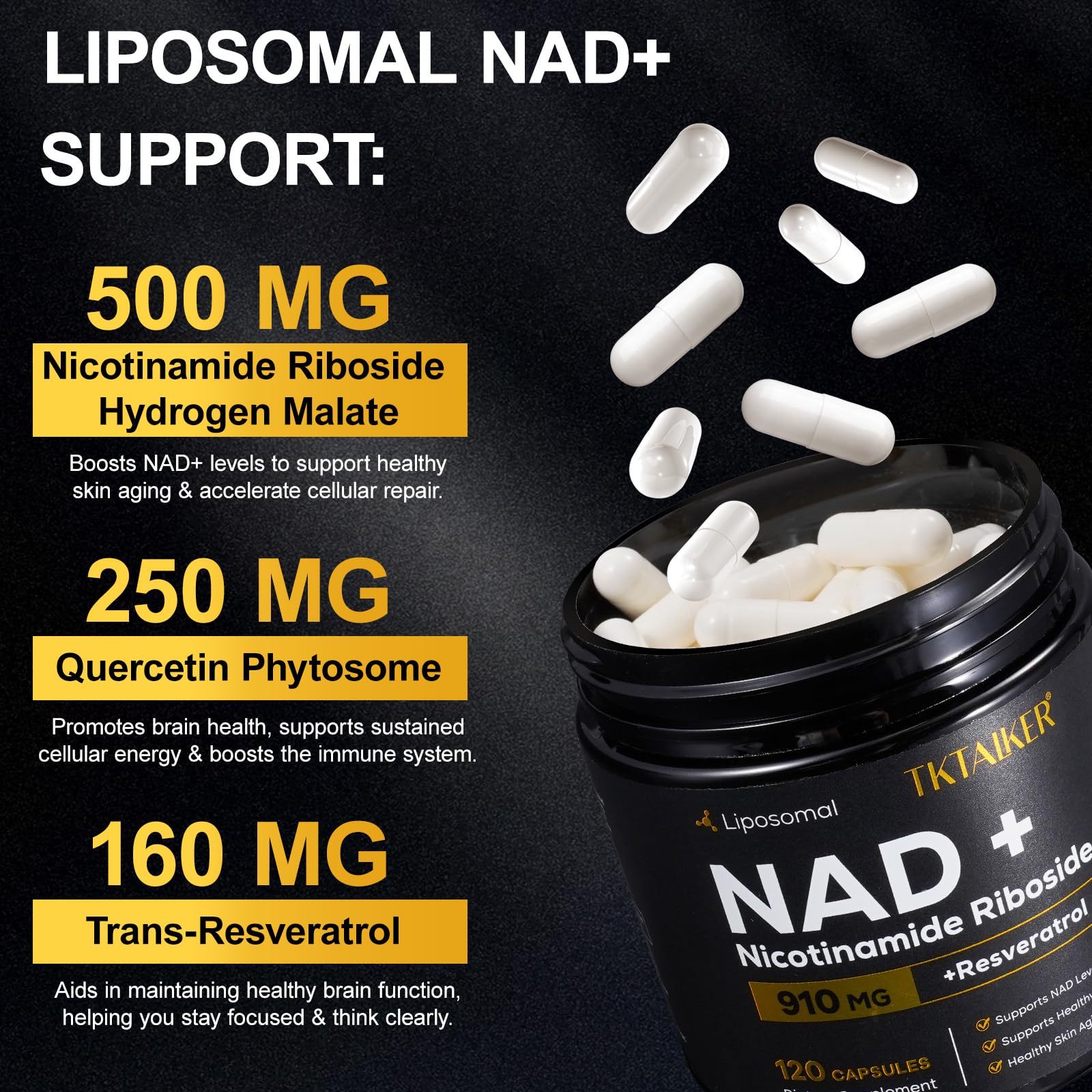 Resveratrol and Quercetin in NAD supplement