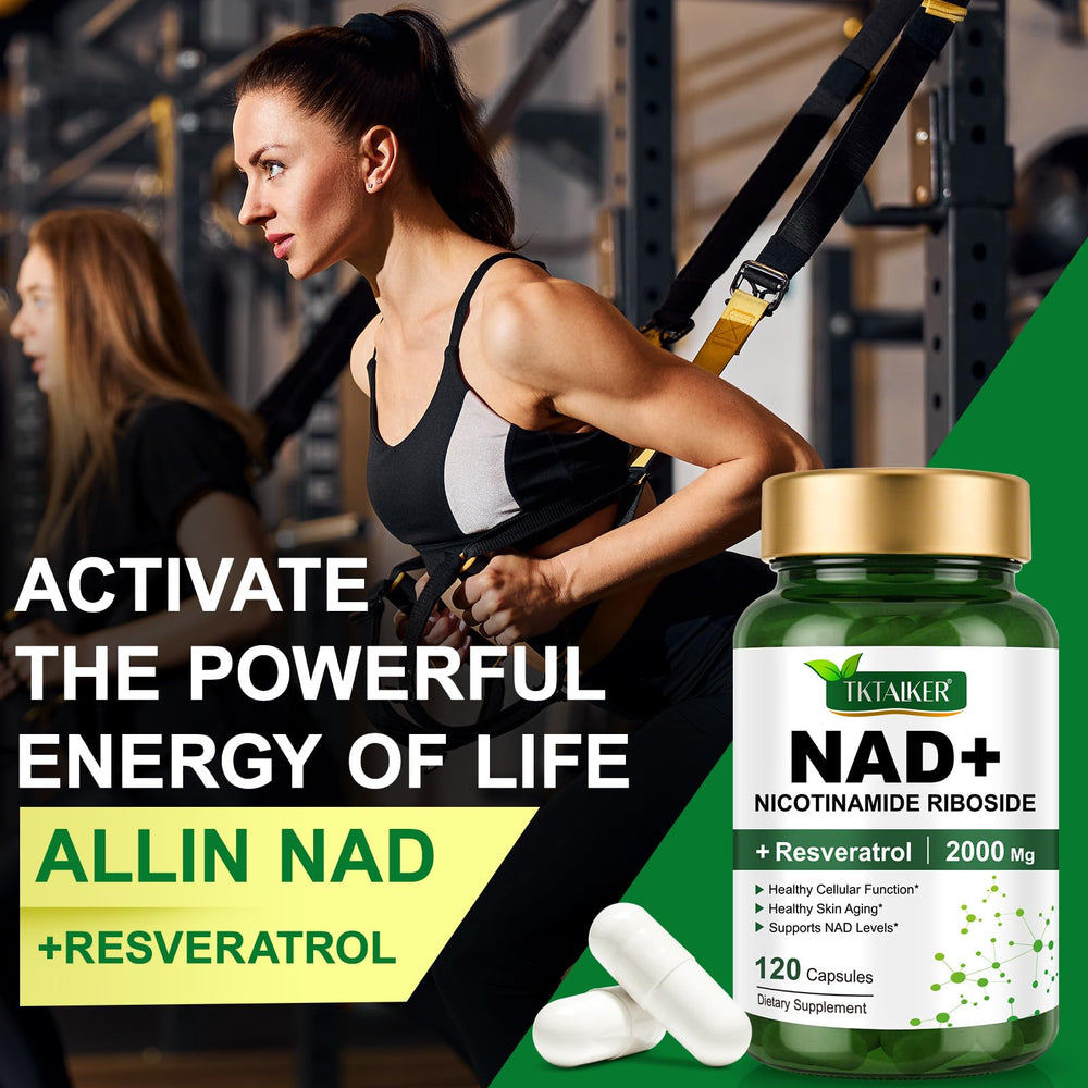 Lifestyle scene with adults using NAD+ capsules