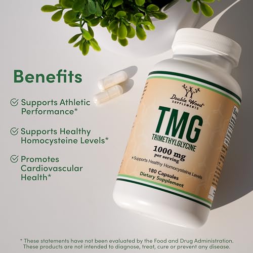 Amber glass bottle with TMG pills