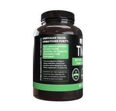 Close-up of TMG capsules showing single-ingredient label