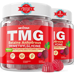 TMG Gummies bottle label showing 1000mg dosage