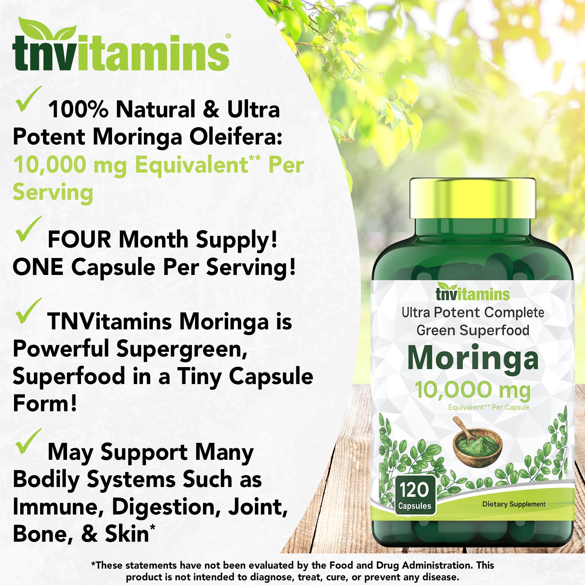Moringa oleifera leaves and powder