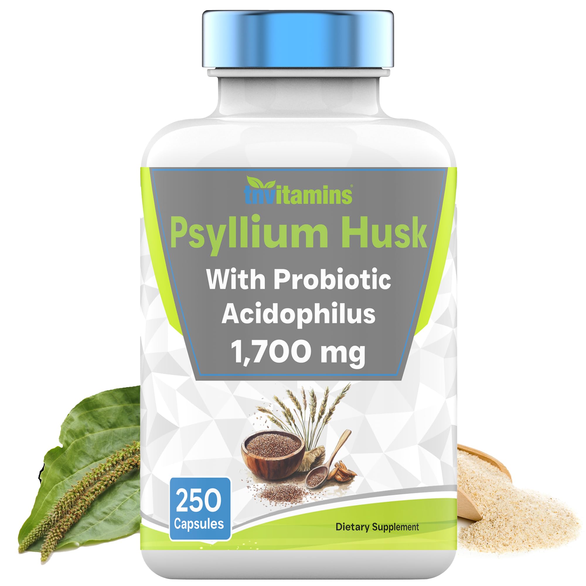 Front view of TNVitamins Psyllium Husk Capsules bottle