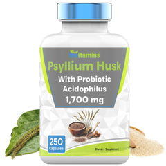 Front view of TNVitamins Psyllium Husk Capsules bottle