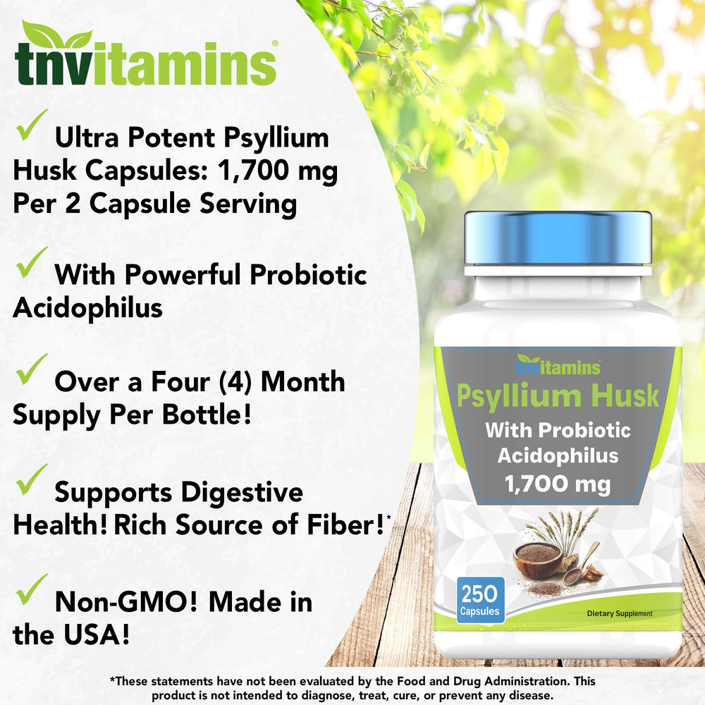 Label details for TNVitamins Psyllium Husk Capsules