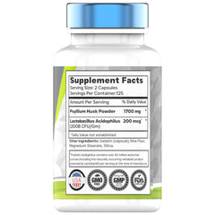 Packaging of TNVitamins Psyllium Husk Capsules