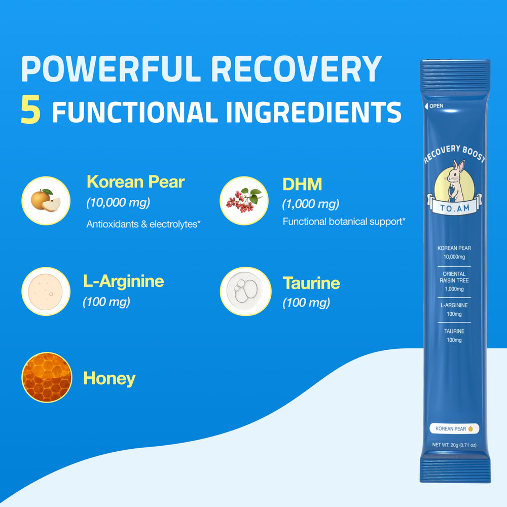 Korean Pear, DHM and electrolytes formula on label