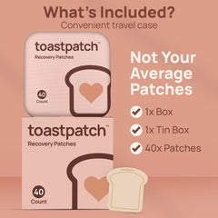 One toast-shaped Toastpatch patch ready for skin application