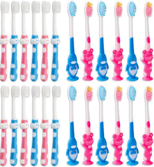 200-piece toddler toothbrush set in bright colors, two-color variety