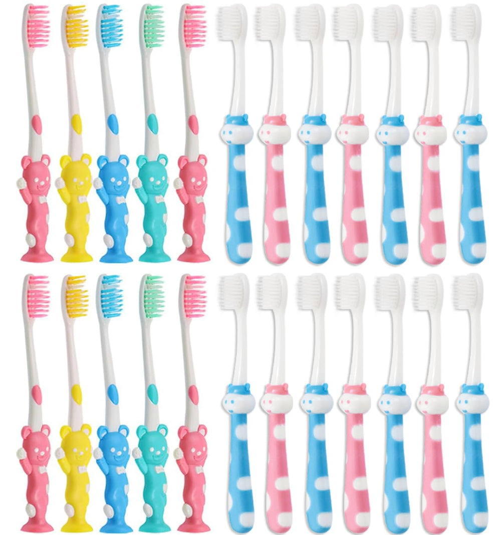 Bright toddler toothbrush set with two-color variety
