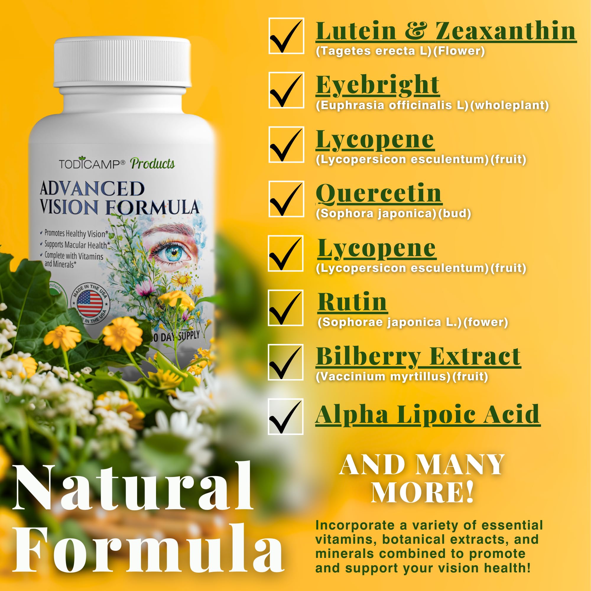 Usage and dosage guidance for TODICAMP Macular Support