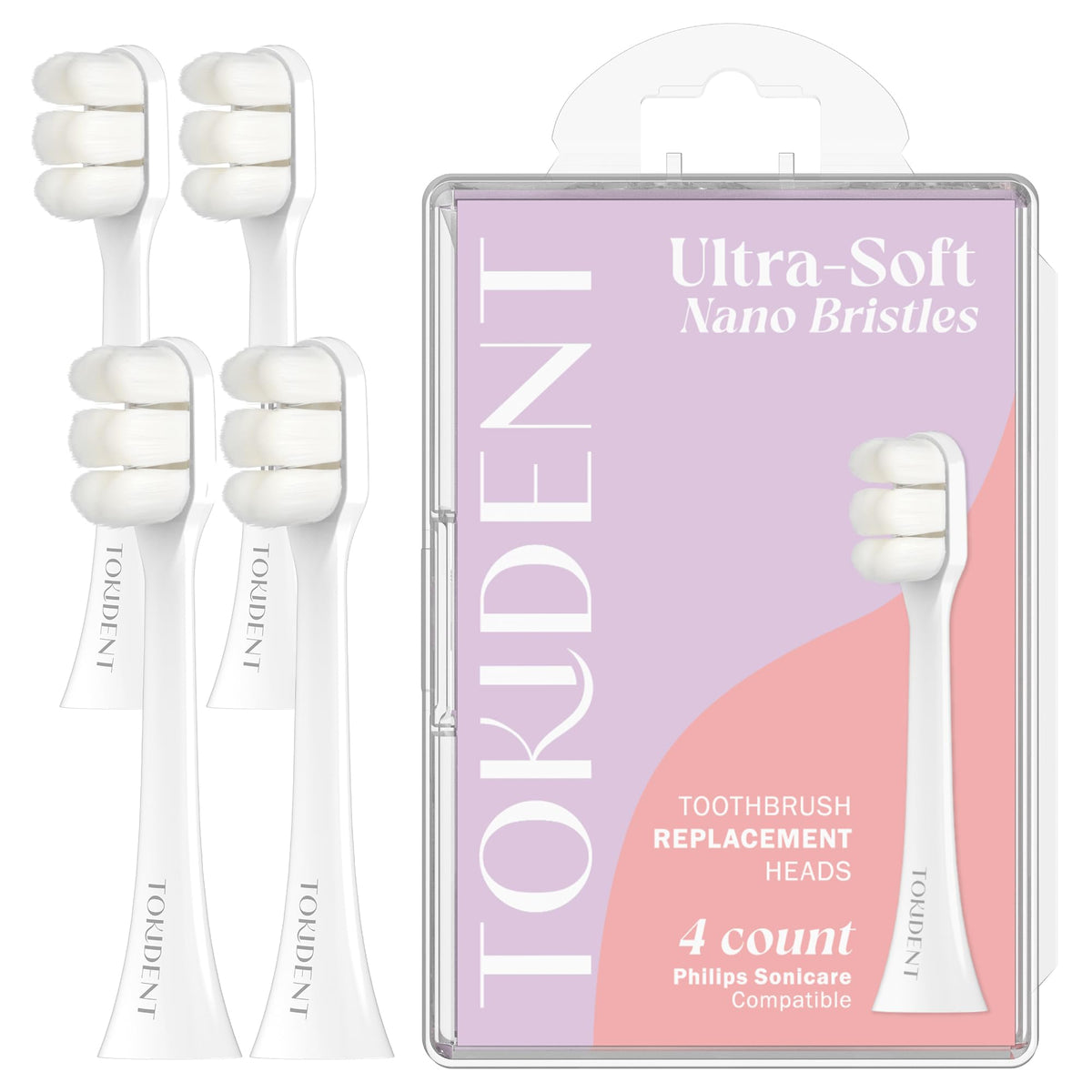 Tokident replacement brush head for Philips Sonicare – Ultra-soft nano bristles