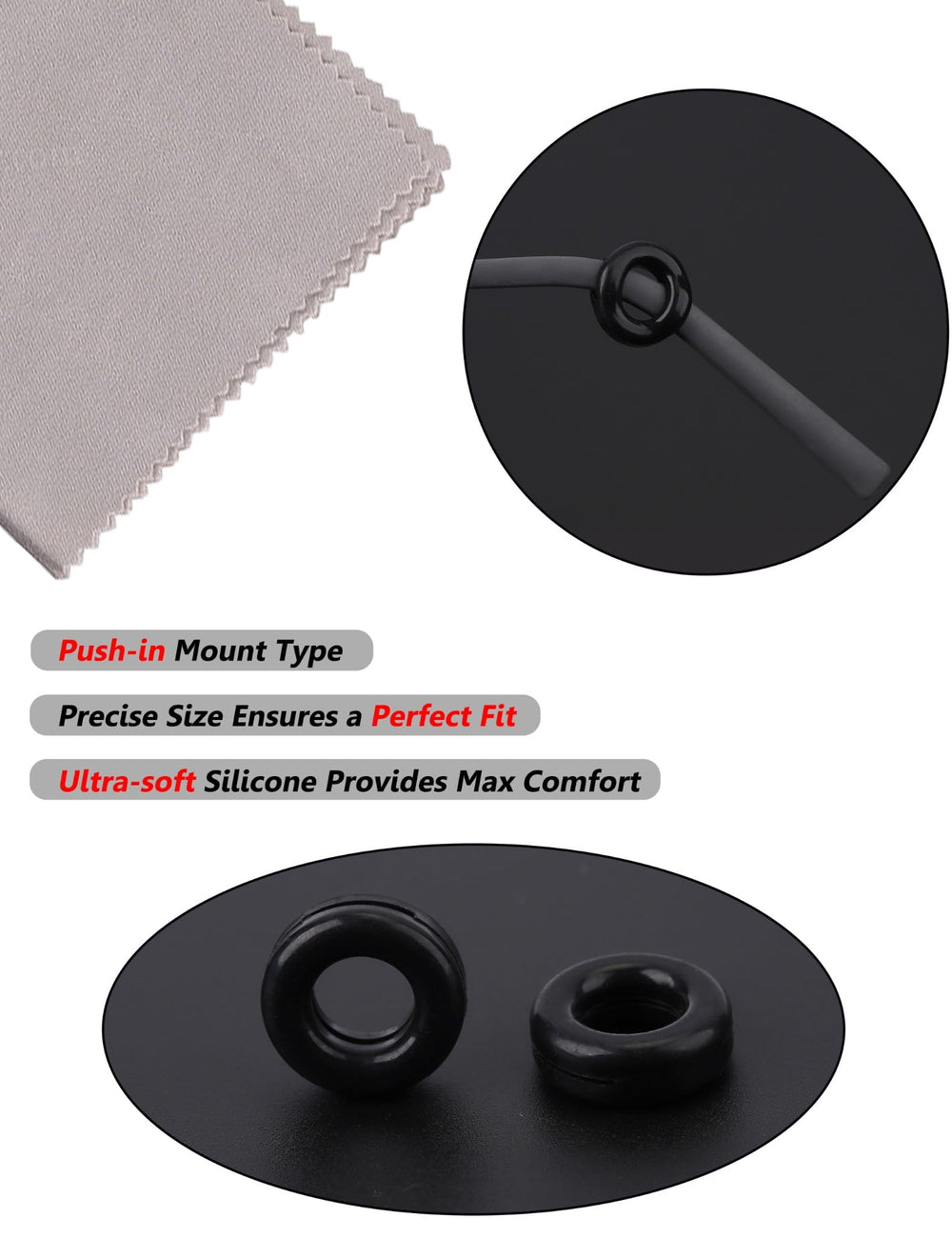 Easy slip-on installation for eyeglasses