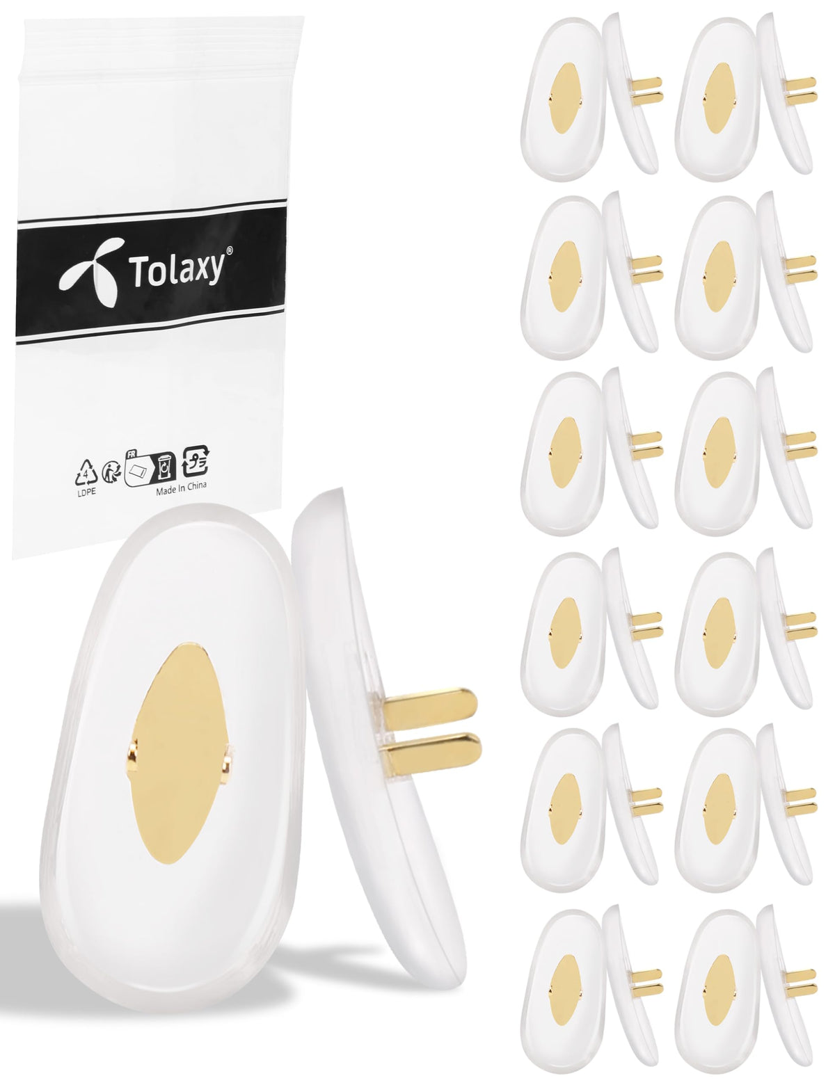 Tolaxy 12 pairs soft silicone replacement nose pads for Ray-Ban Aviator RB3025 and Clubmaster sunglasses