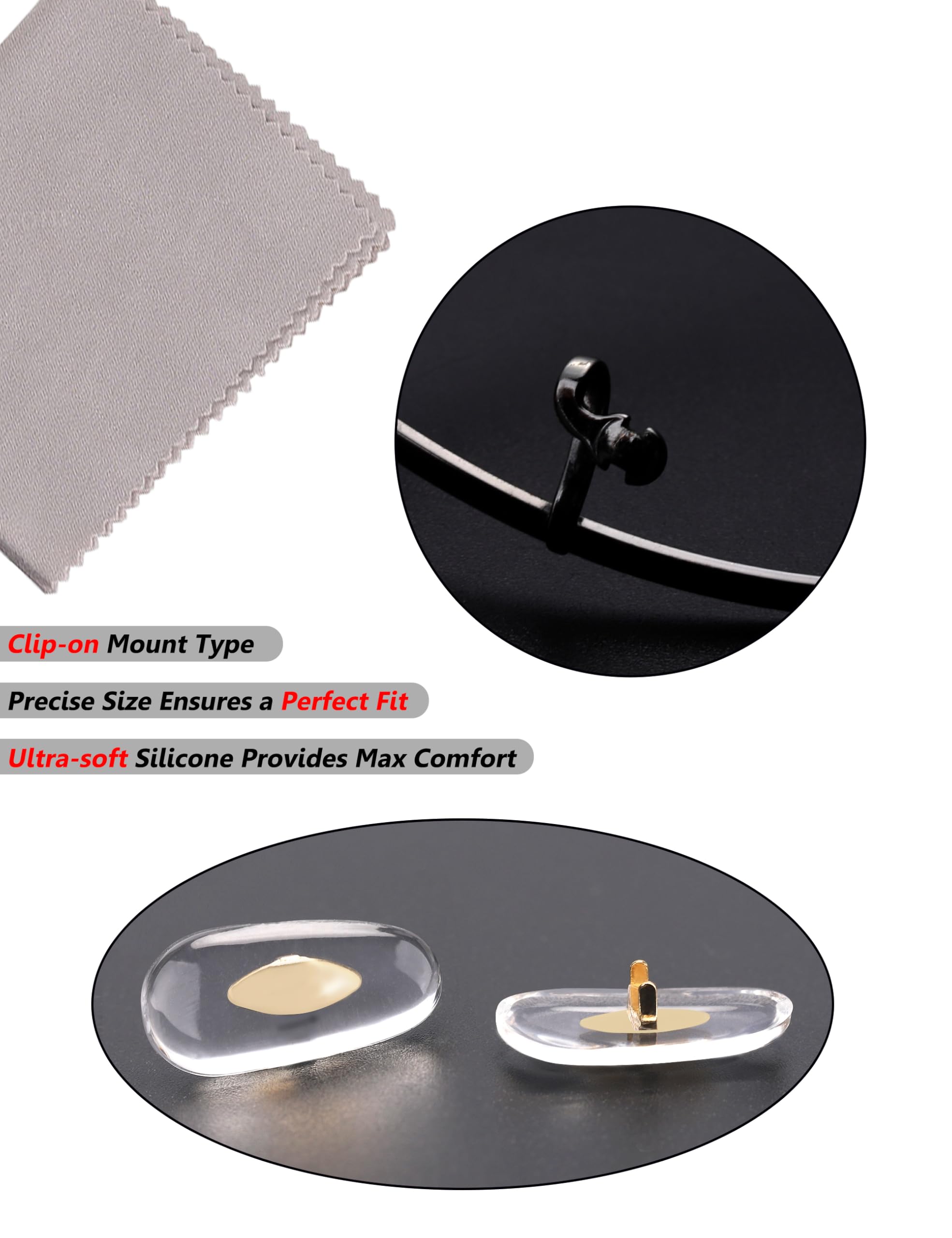Easy clip-on installation clip-on nose pads with no screws