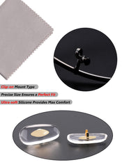 Easy clip-on installation clip-on nose pads with no screws