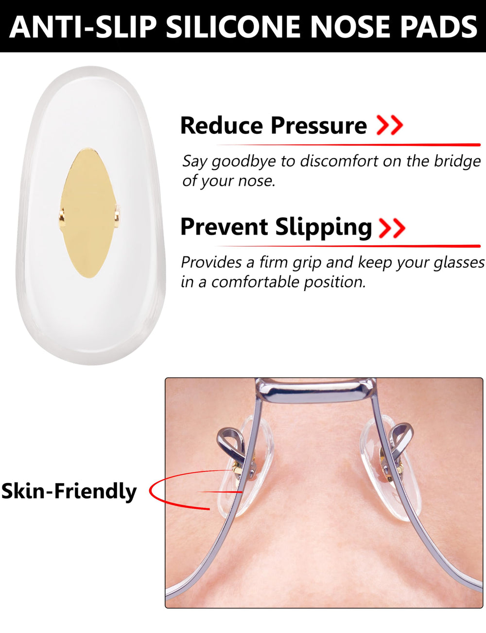 12 pairs included in Tolaxy nose pads package
