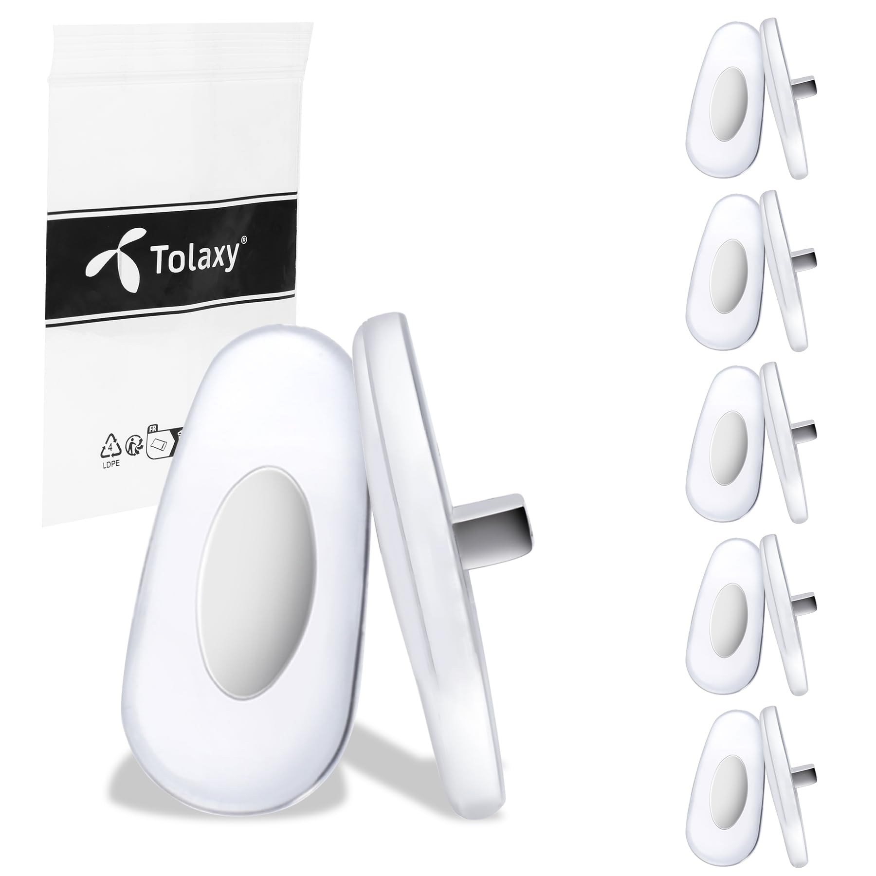 Tolaxy 13mm soft silicone plug-in nose pads for Ray-Ban sunglasses - front view