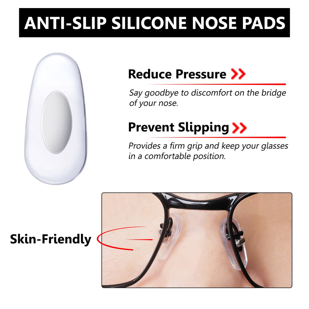 Package of 5 pairs of clear 13mm Tolaxy nose pads