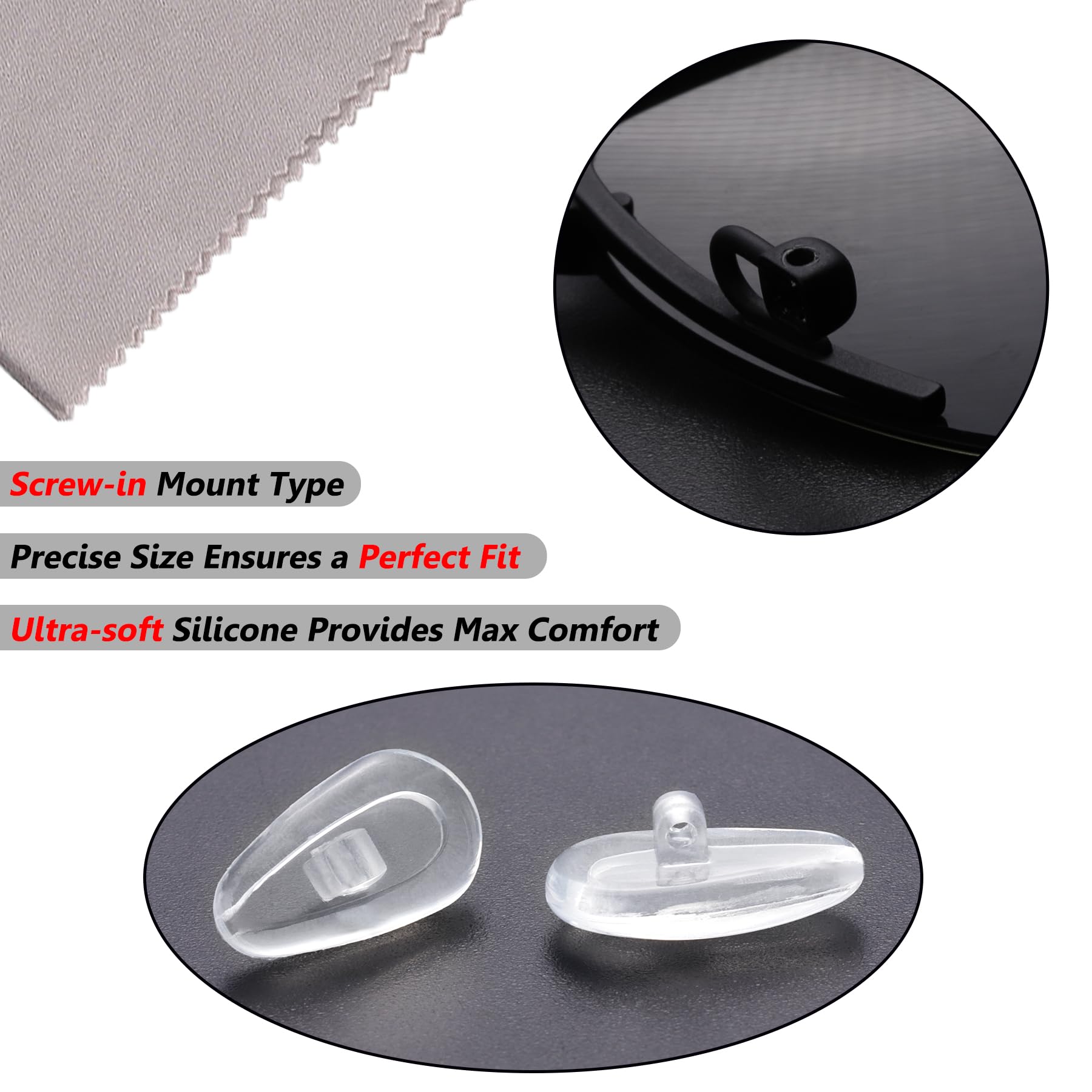 Micro screwdriver and screws for screw-in installation of Tolaxy nose pads