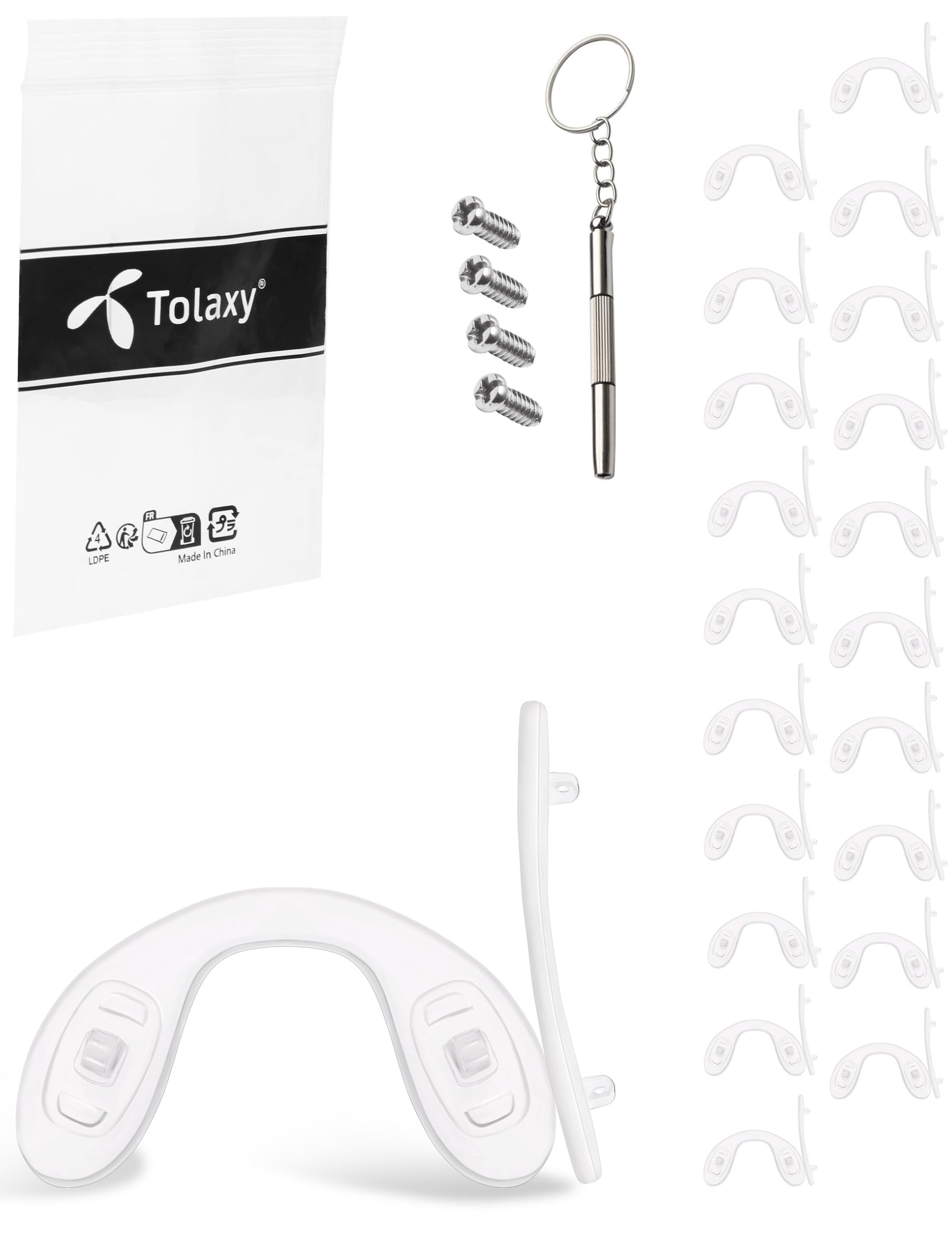 Tolaxy screw-in eyeglass nose pads front view
