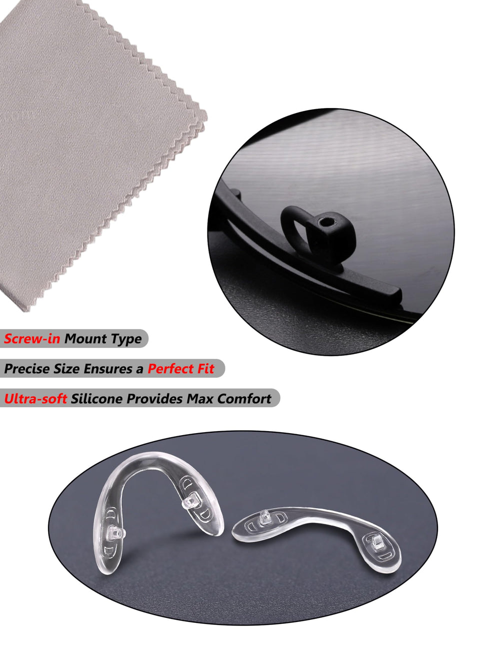 Screw-in mount type compatible with eyeglass frames