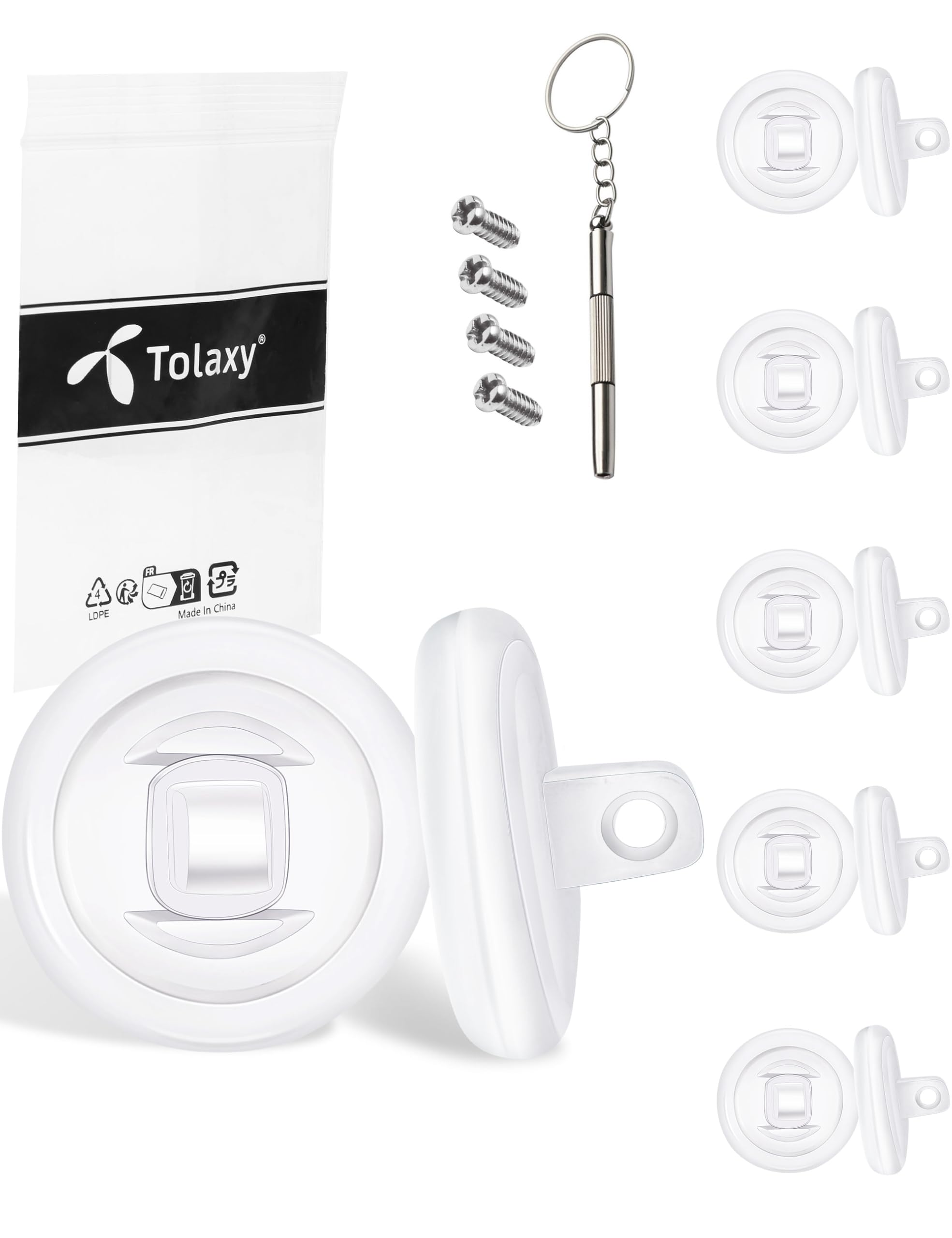 Tolaxy 5 Pairs Screw-in Eyeglass Nose Pads Clear Silicone for Oakley Conductor Series