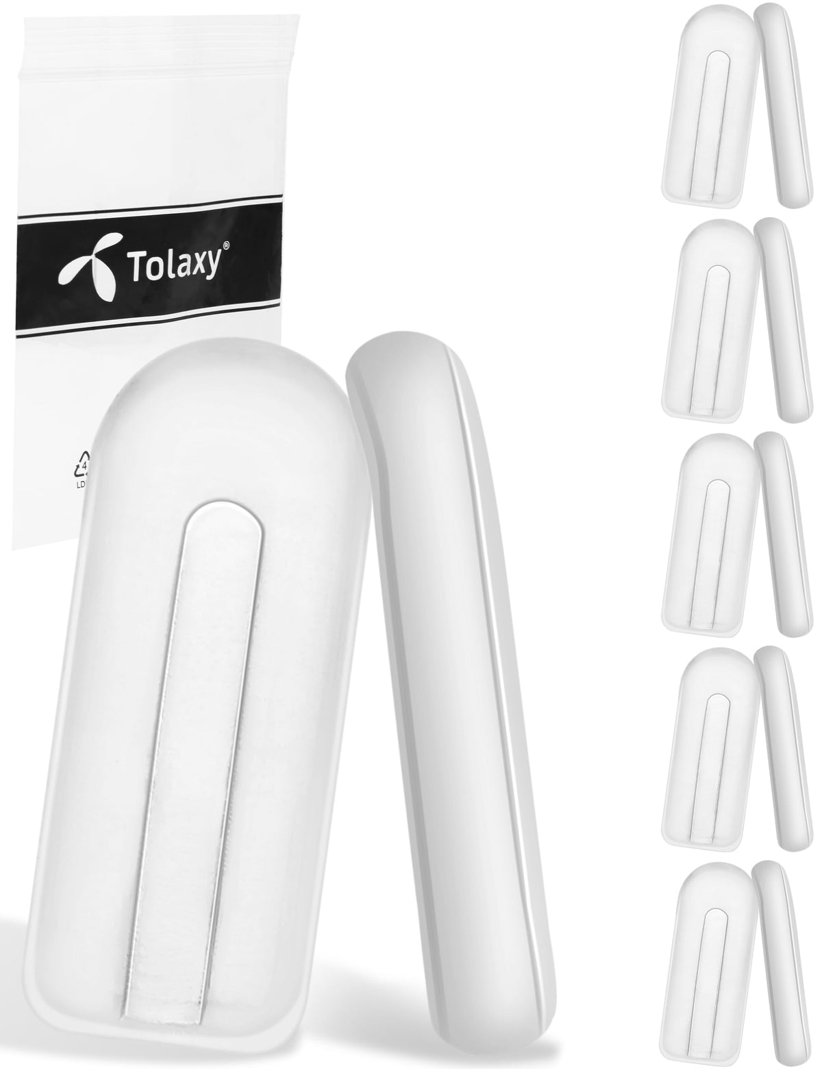 Tolaxy 12mm clear rectangle plug-in eyeglass nose pads close-up