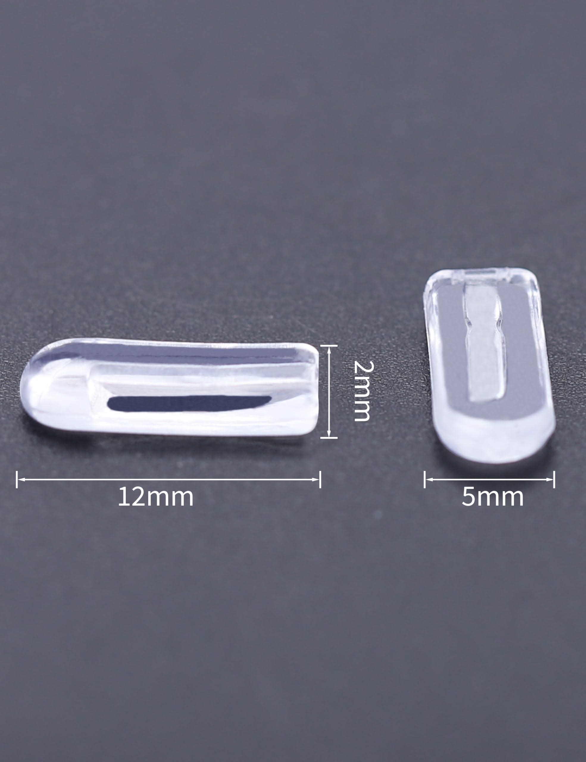 Soft silicone nose pads on glasses bridge