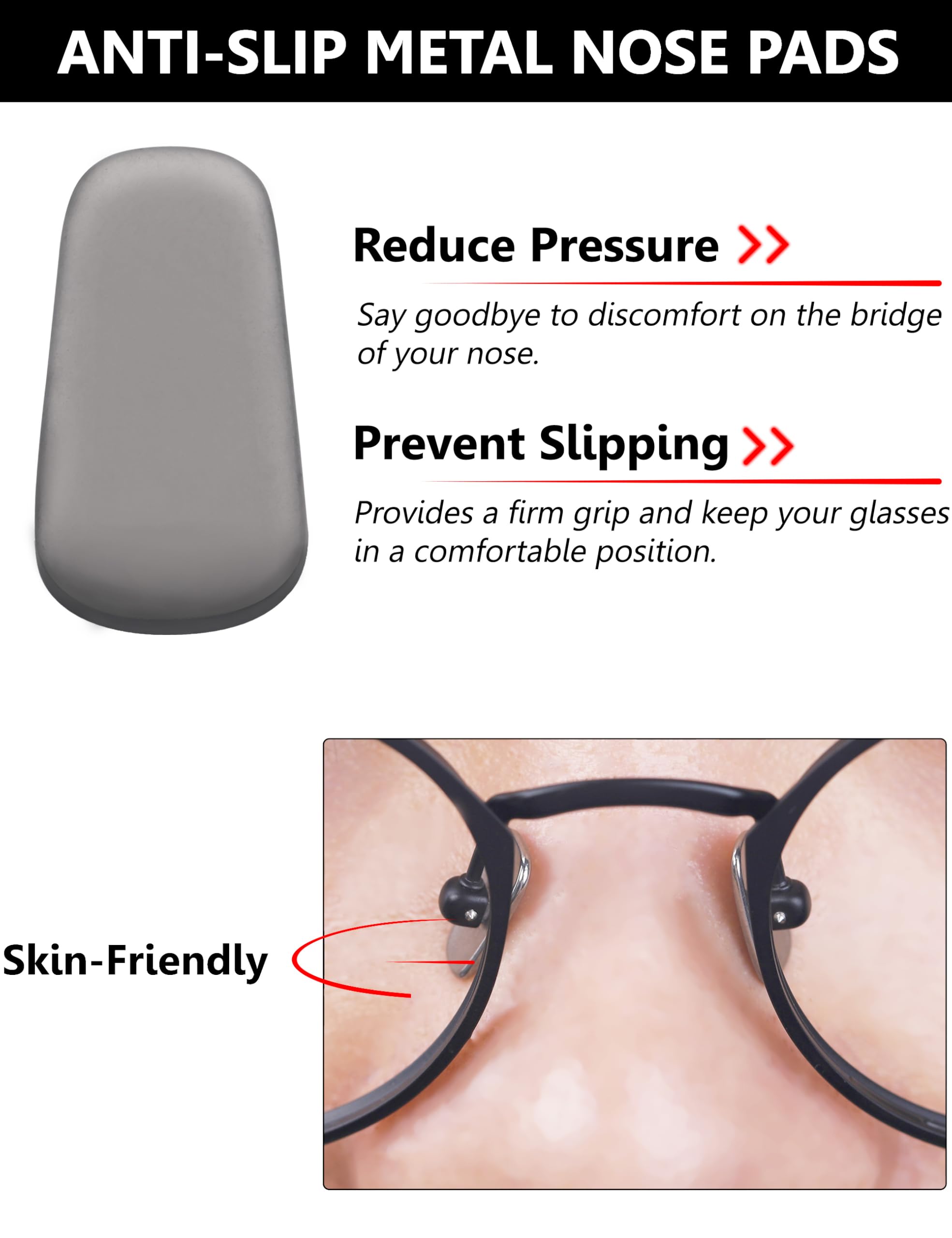 Anti-slip metal replacement nose pads designed for Oakley eyewear