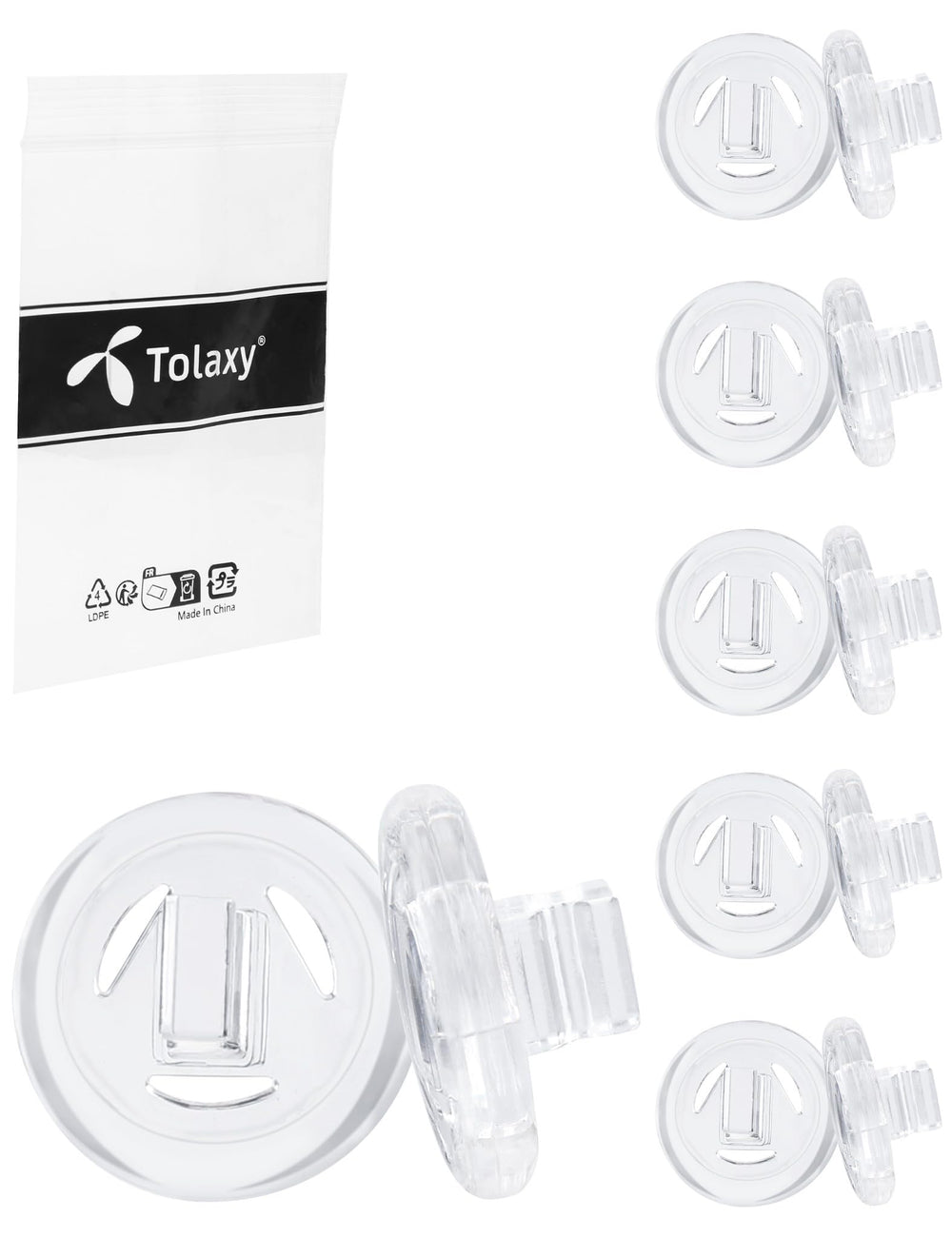 Tolaxy push-in nose pads for eyeglasses - 9mm clear silicone