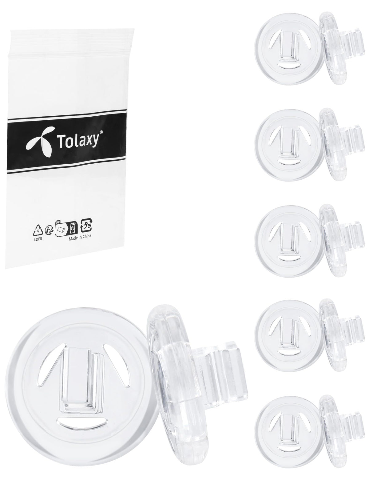 Tolaxy push-in nose pads for eyeglasses - 9mm clear silicone