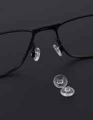 Close-up view of 9mm x 9mm clear silicone nose pad