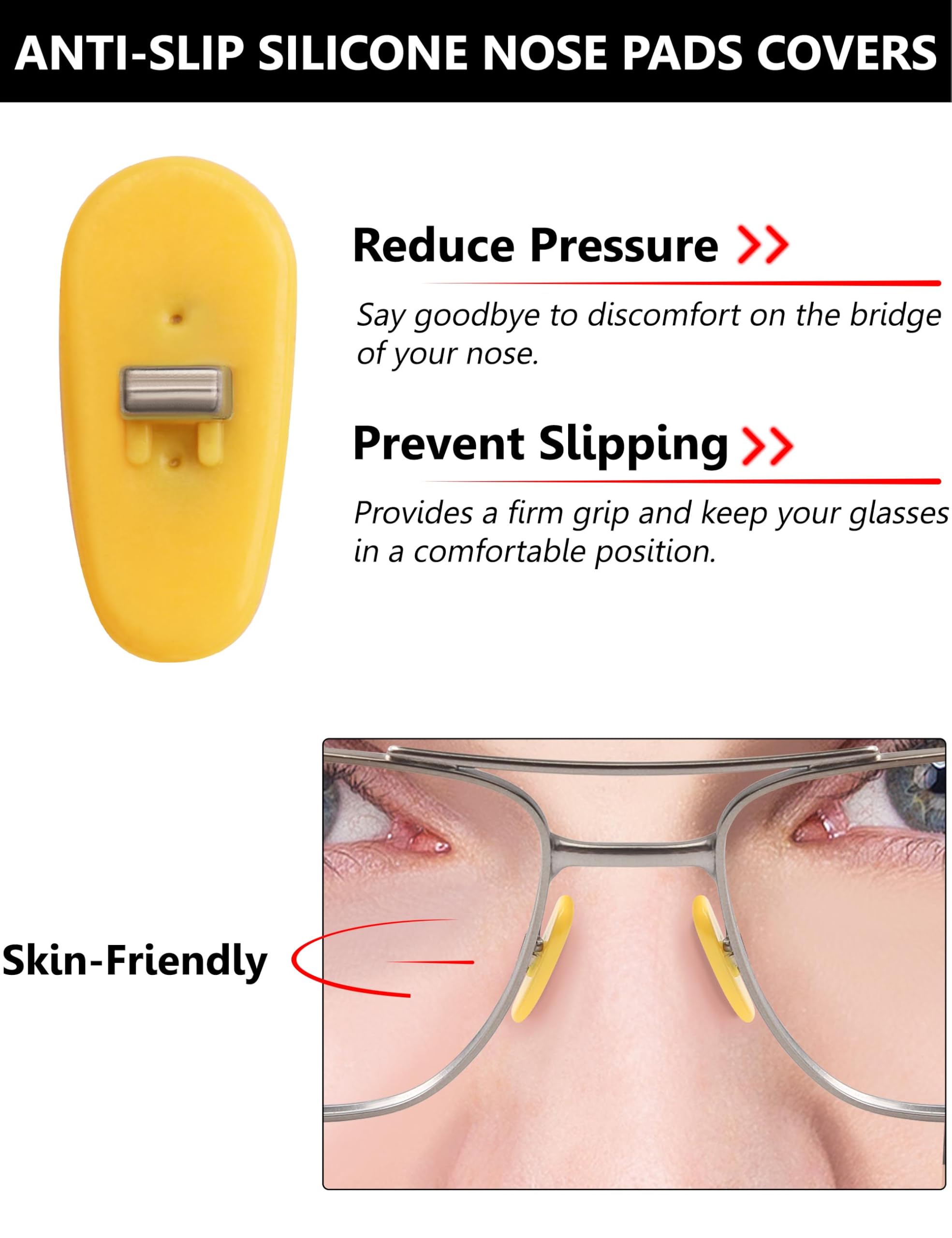 Soft silicone nose pads for Ray-Ban RB3604 RB3534 compatibility