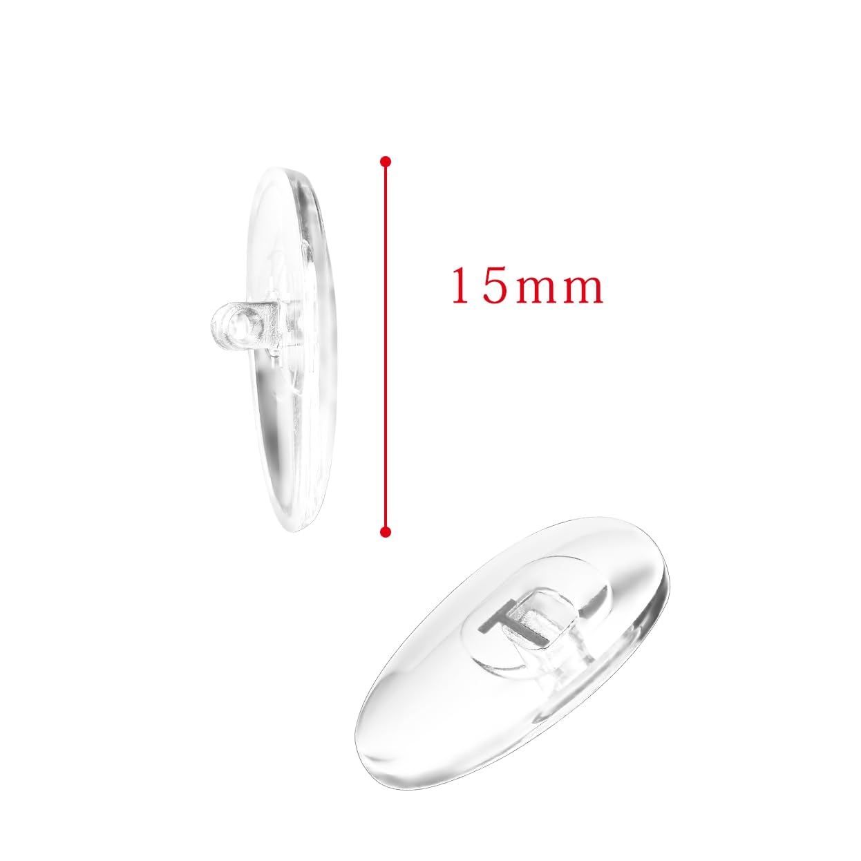 Two silicone nose pads for Tom Ford push-in sunglasses - silver