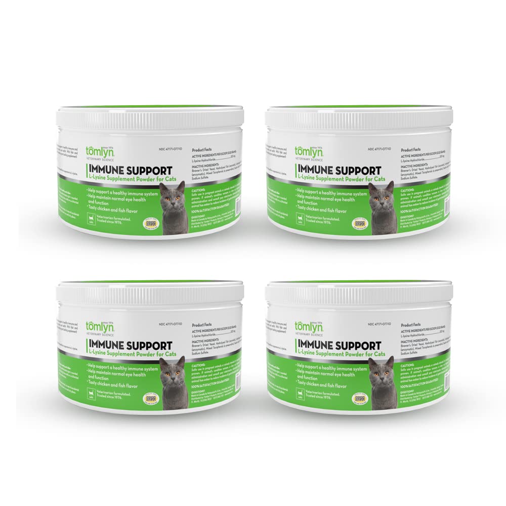 Tomlyn Immune Support L-Lysine powder for cats and kittens - 4 pack packaging