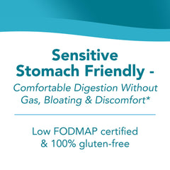 Low FODMAP and gluten-free Sunfiber certification icons