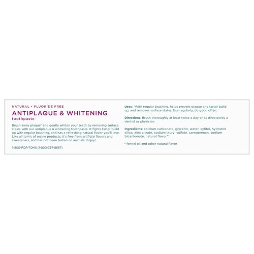 Toothpaste tube with fennel flavor label and 4.5 oz size