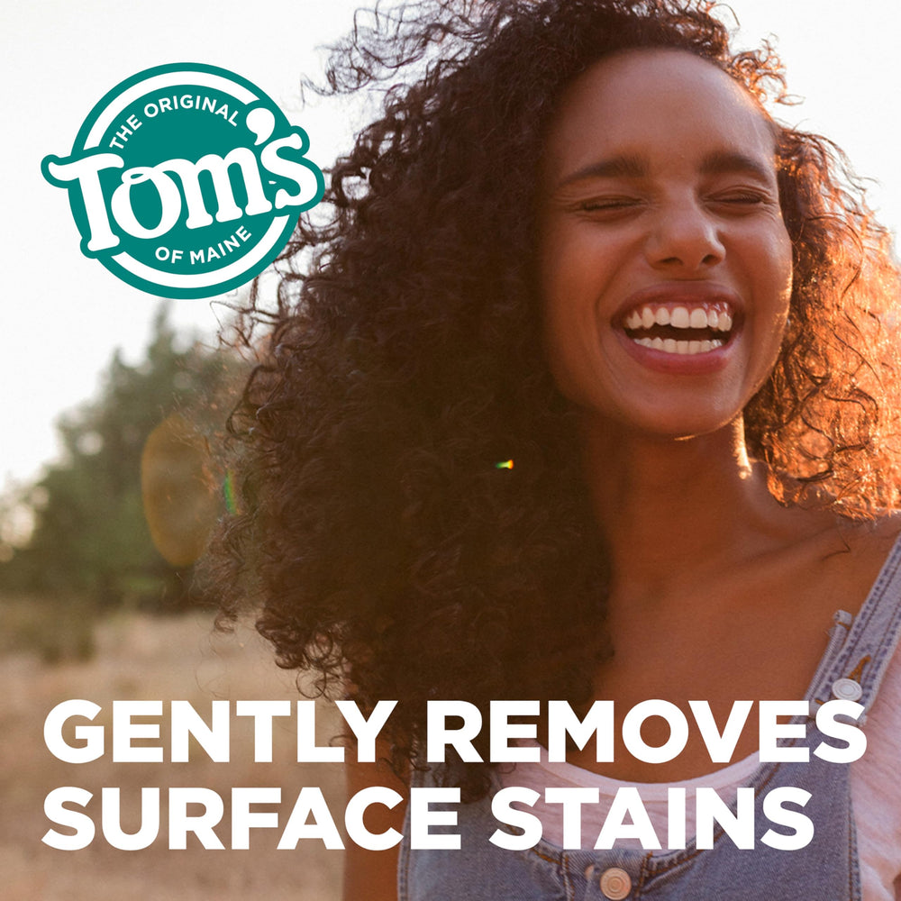 Gently whitening toothpaste using charcoal to remove surface stains