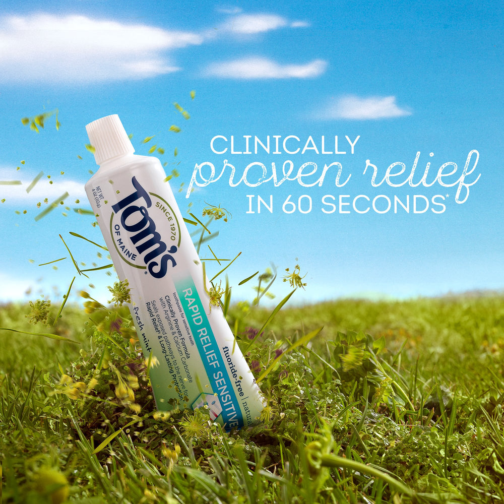 Cruelty-free Tom's of Maine toothpaste with no artificial colors or flavors
