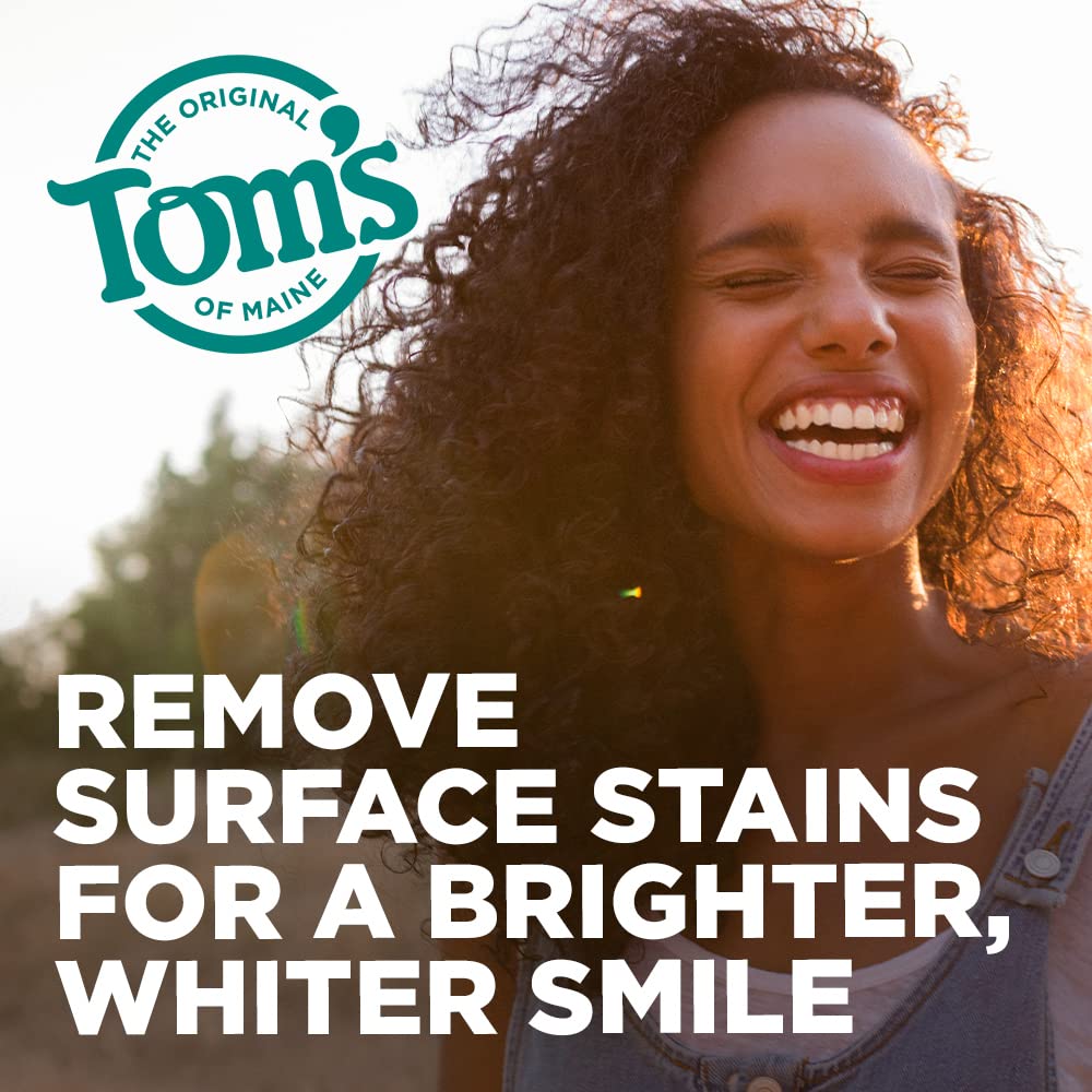 Tom's of Maine toothpaste ingredient label highlighting natural ingredients