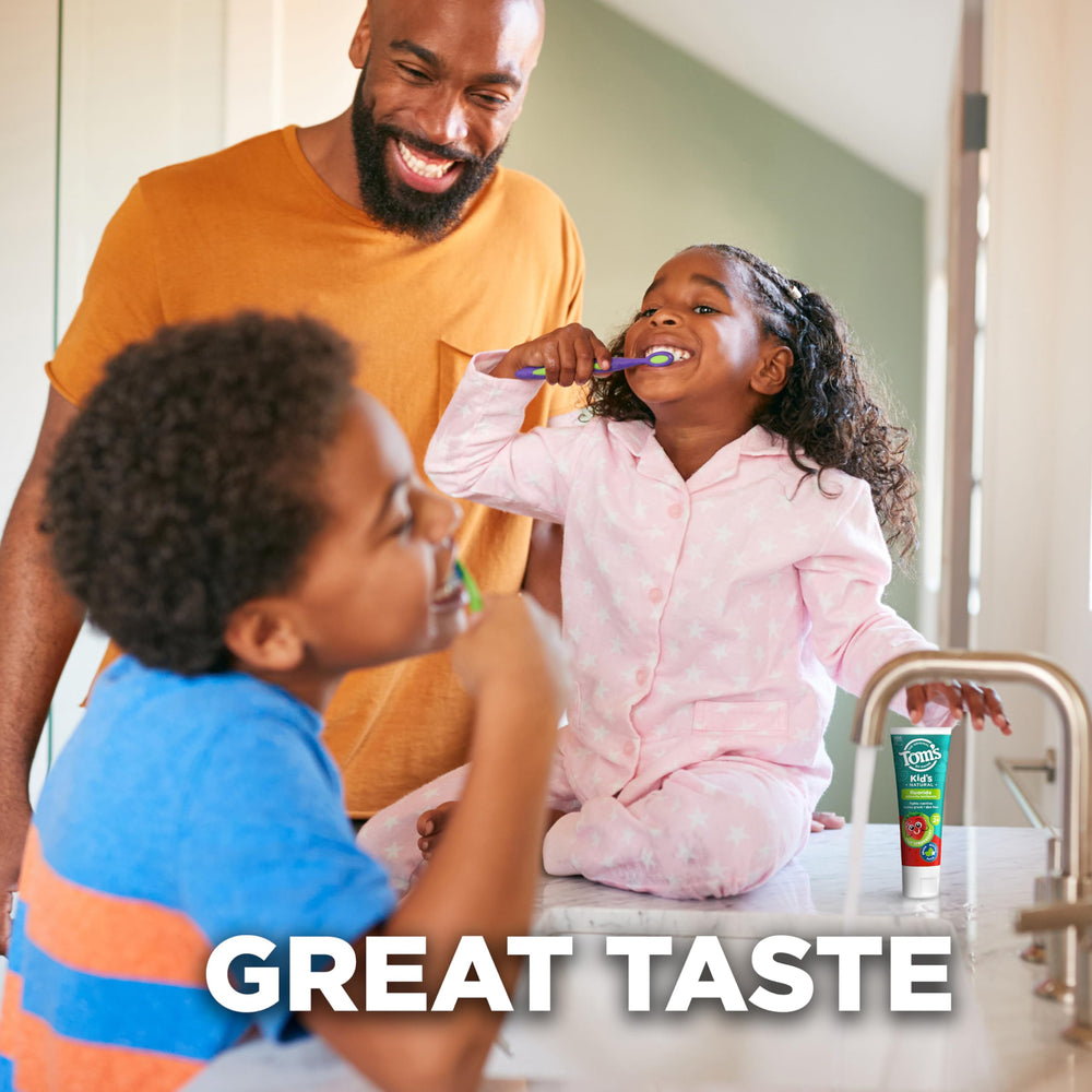 Three-pack packaging for Tom's of Maine Kids toothpaste