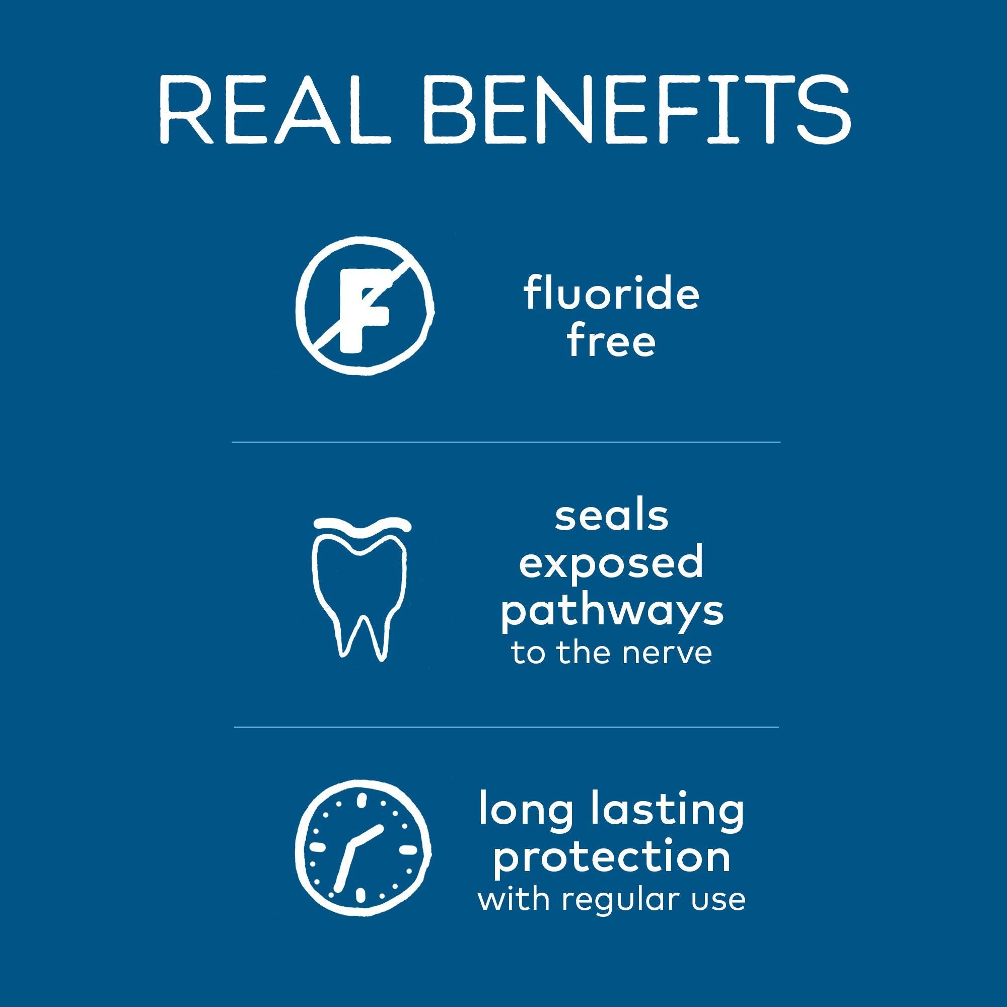 Close-up of Tom's of Maine toothpaste tubes for Rapid Relief Sensitive formula